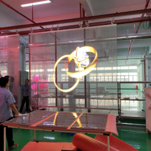 LED ÉCRAN TRANSPARENT P7.8 PUBLICITAIRE PROGRAMMABLE POUR ESPACES COMMERCIAUX