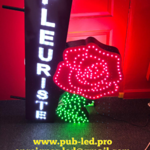 ENSEIGNE LUMINEUSE LEENSEIGNE LUMINEUSE 100x70cm LED DOUBLE FACES “FLEURISTE” AVEC TÉLÉCOMMANDE ET ANIMATIOND “FLEURISTE” DOUBLE FACES EXTERNE PRÊT À INSTALLER AVEC ANIMATION ET TÉLÉCOMMANDE 100x70cm