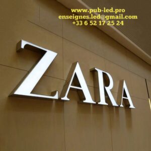 LETTRAGE LUMINEUX LED 3D “ZARA” 40CM EXTÉRIEUR
