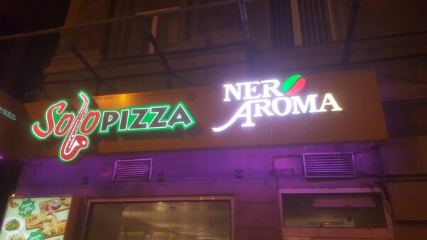 ENSEIGNE 3D LED EXTERNE "SOLO PIZZA" 40CM – TRANSFO 400W INCLUS