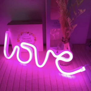 NÉON FLEX "LOVE", ENSEIGNE LUMINEUSE PERSONNALISÉE, CHOIX DE COULEUR, 25×10 CM