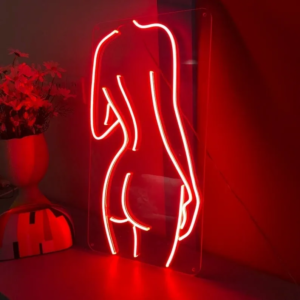 ENSEIGNE LUMINEUSE "SILHOUETTE DE FEMME" NÉON FLEX PERSONNALISÉE, CHOIX DE TAILLE ET COULEUR, 45-70 cm