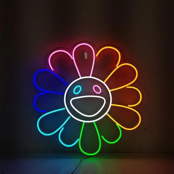 LAMPE DÉCORATIVE LED “FLEUR PAR TAKASHI MURAKAMI” NÉON FLEX, CHOIX DE TAILLE ET DE TEINTE, DE 38 À 75 CM - Image 4