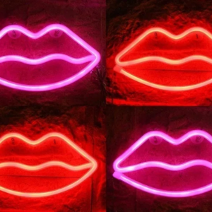 PANNEAU LED NÉON FLEX "LÈVRES", CHOIX PERSONNALISÉ DE COULEURS