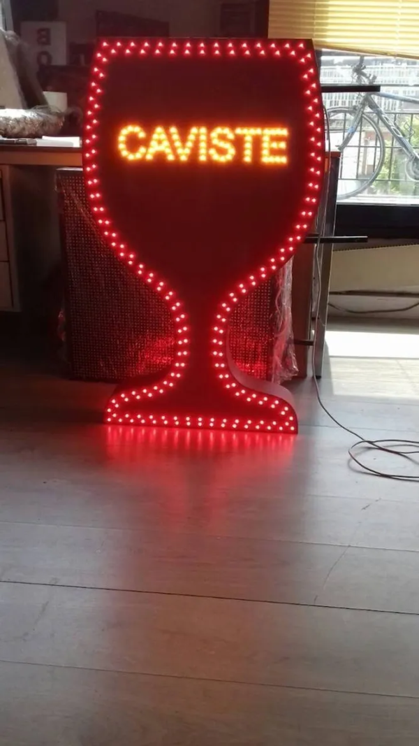 ENSEIGNE LUMINEUSE 90x60cm LED DOUBLE FACES “CAVISTE” AVEC TÉLÉCOMMANDE ET ANIMATION – Image 2