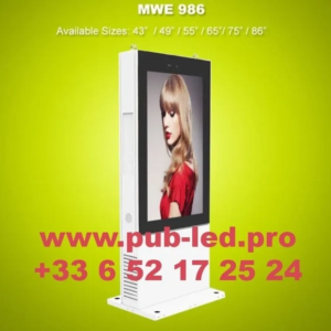 ÉCRAN TOTEM LCD PUBLICITAIRE EXTERNE PRÊT À INSTALLER 55”