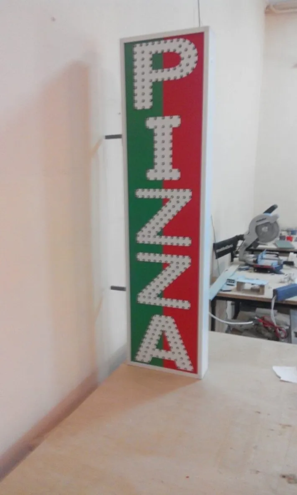 PLAQUE ÉLECTRIQUE LUMINEUSE LED PIZZA RECTO-VERSO 130X33cm – Image 2