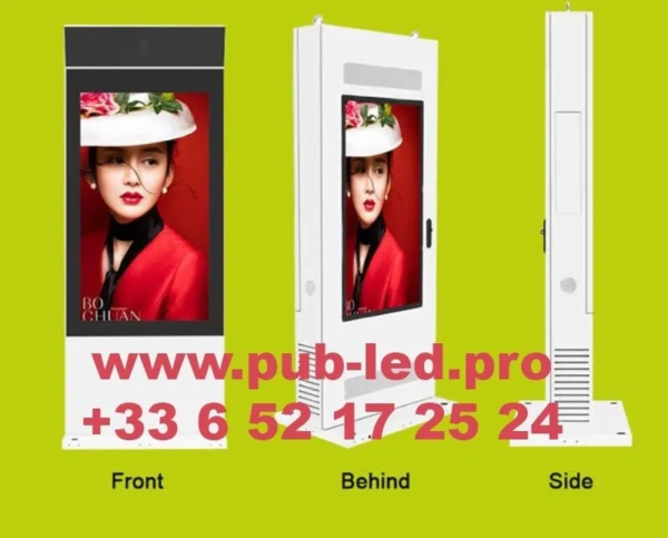 ÉCRAN TOTEM LCD PUBLICITAIRE EXTERNE PRÊT À INSTALLER 55” - Image 3