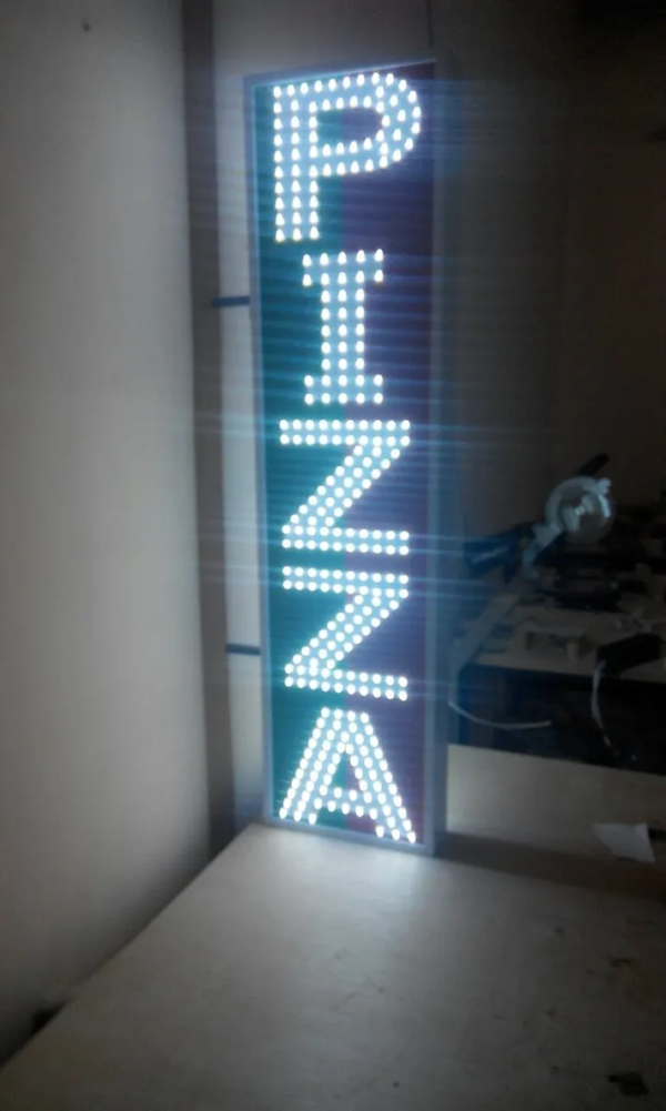PLAQUE ÉLECTRIQUE LUMINEUSE LED PIZZA RECTO-VERSO 130X33cm – Image 3