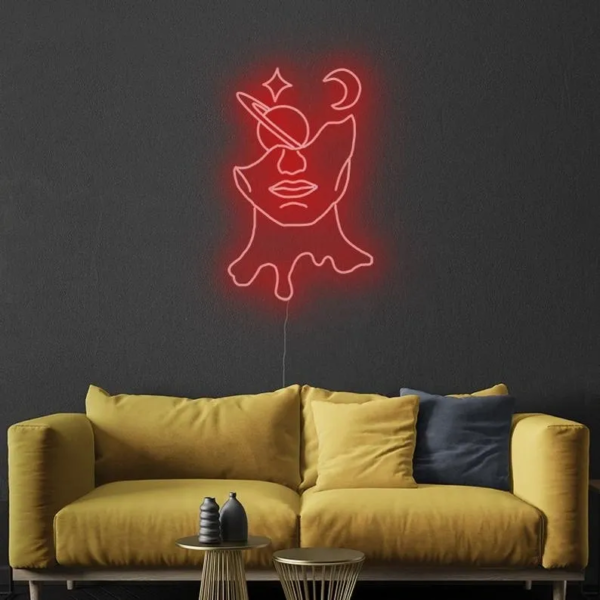 NÉON FLEX LED “VISAGE DE L’UNIVERS” FAIT SUR COMMANDE, CHOIX DES COULEURS ET TAILLES - Image 3