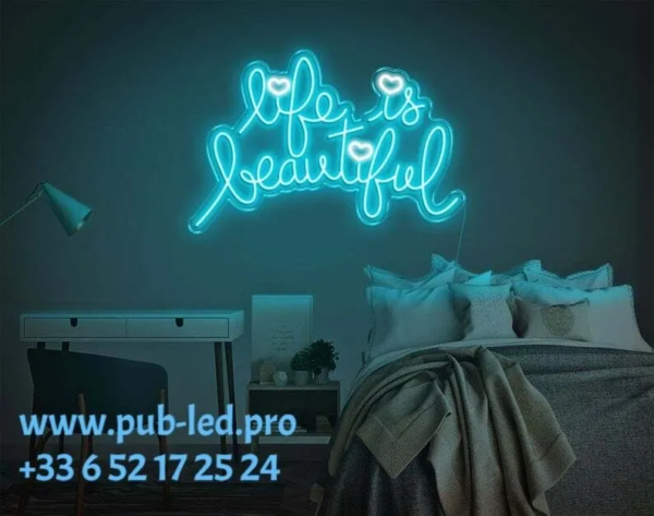 ENSEIGNE LUMINEUSE NÉON FLEX, FORMAT ADAPTÉ 55 ET 80 CM