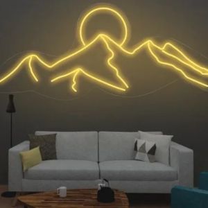 ENSEIGNE LUMINEUSE "MONTAGNE" NÉON FLEX PERSONNALISÉE, CHOIX DE TAILLE ET COULEUR