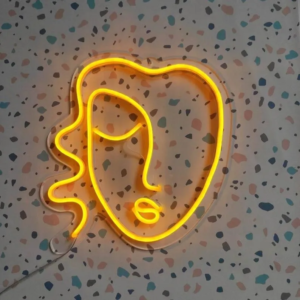 PANNEAU LUMINEUX “VISAGE DE DAME”, NÉON FLEX CRÉATIF, SUR MESURE EN 30 cm ET 40 cm