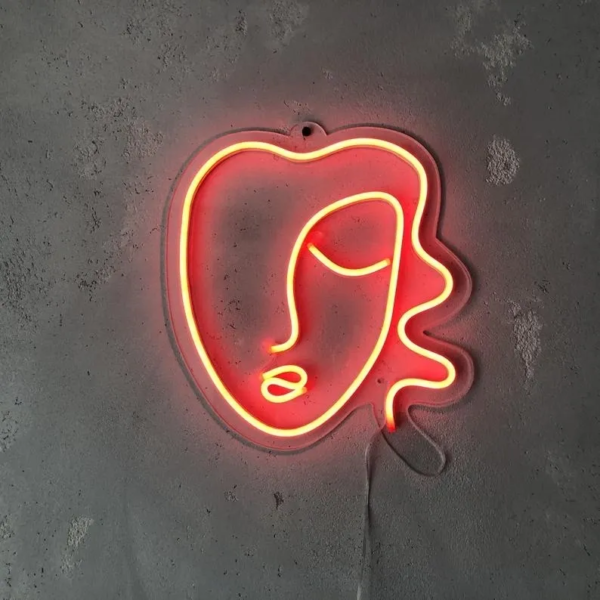 PANNEAU LUMINEUX “VISAGE DE DAME”, NÉON FLEX CRÉATIF, SUR MESURE EN 30 cm ET 40 cm - Image 3