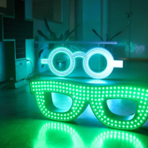 ENSEIGNE LED "LUNETTES" AVEC DOUBLE FACES, PRÊT À INSTALLER, ANIMATION ET TÉLÉCOMMANDE 110X40cm