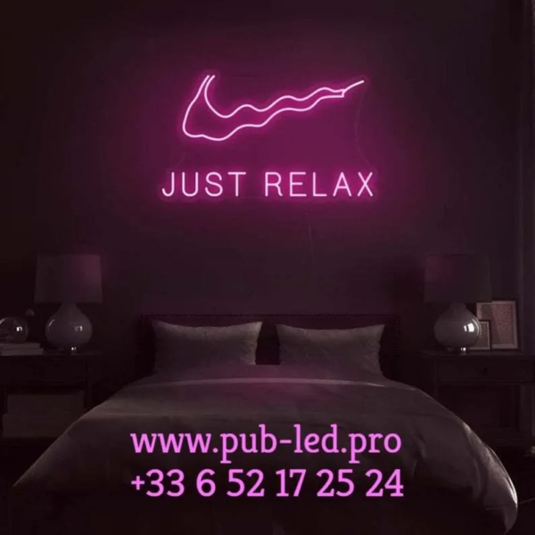 DÉCORATION LUMINEUSE NÉON “JUST RELAX” - CHOIX DE FORMAT 30-70 CM - Image 3