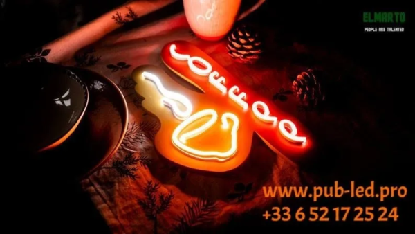ENSEIGNE DÉCORATIVE NÉON FLEX "CAFÉ" - DIFFÉRENTES TAILLES AU CHOIX - Image 3