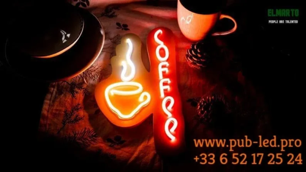 ENSEIGNE DÉCORATIVE NÉON FLEX "CAFÉ" - DIFFÉRENTES TAILLES AU CHOIX - Image 2