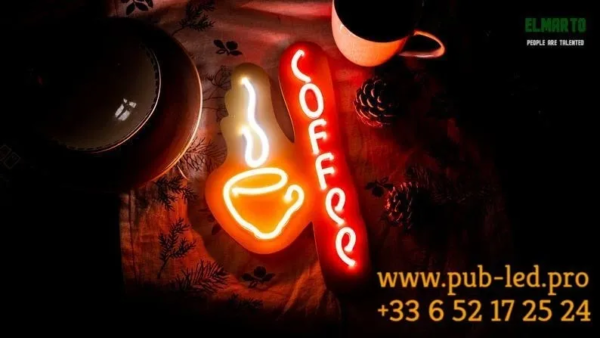 ENSEIGNE DÉCORATIVE NÉON FLEX "CAFÉ" - DIFFÉRENTES TAILLES AU CHOIX - Image 5