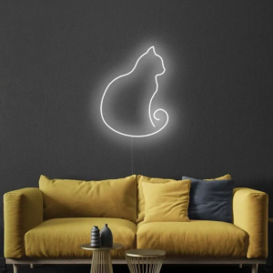ENSEIGNE DÉCORATIVE NÉON FLEX “CHAT”, DIFFÉRENTS COLORIS AU CHOIX