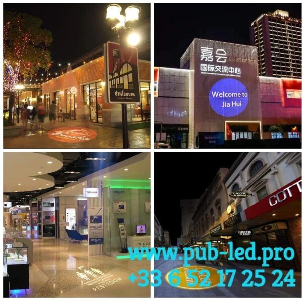 PROJECTEUR ENSEIGNE MAGASIN LUMINAIRE EXTÉRIEUR GOBO PUBLICITAIRE 150W ROTATIF - Image 3