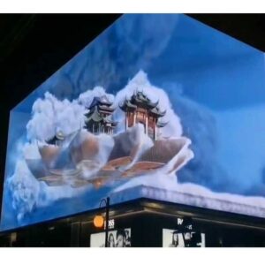 Écran publicitaire LED 3D extérieur P10, programmable, haute luminosité visible en plein soleil 100x100 cm