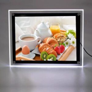 ENSEIGNE MAGASIN LUMINEUSE "PORTE AFFICHE VITRINE LED, TAILLE A4, 28x36.7 cm