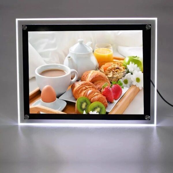 ENSEIGNE MAGASIN LUMINEUSE "PORTE AFFICHE VITRINE LED, TAILLE A4, 28x36.7 cm