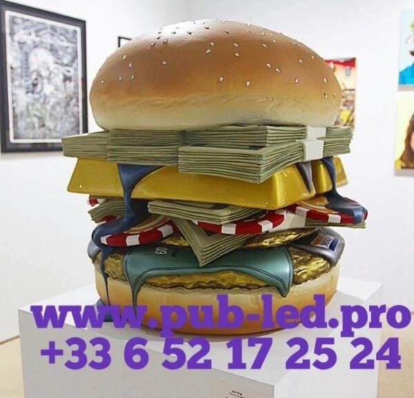 SCULPTURE DE HAMBURGER EN FIBRE DE VERRE - Image 2