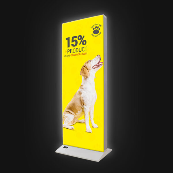 ENSEIGNE STOP TROTTOIR LUMINEUSE LED ”LIGHT BOX” DOUBLE FACES EXTERNE PRÊT À INSTALLER 60x150CM