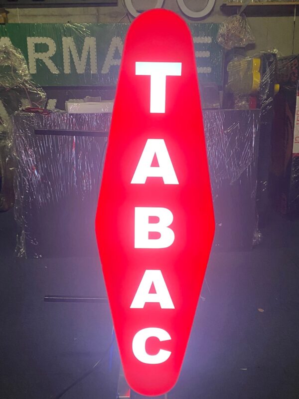 ENSEIGNE EXTERNE LED DOUBLE FACE "TABAC" ANIMÉE AVEC TÉLÉCOMMANDE 110*40cm